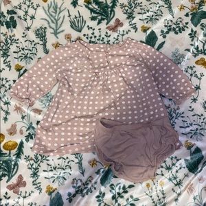 Baby dress with matching diaper cover